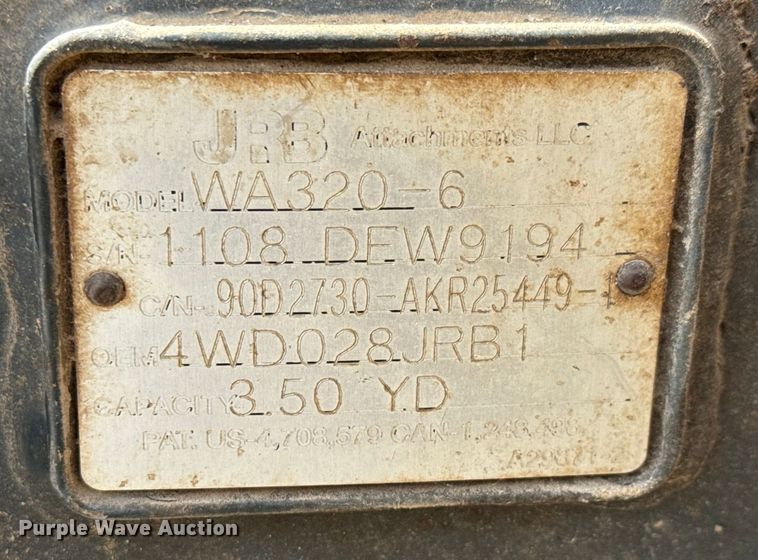 image for item DY0217 2009 Komatsu WA320-6 wheel loader