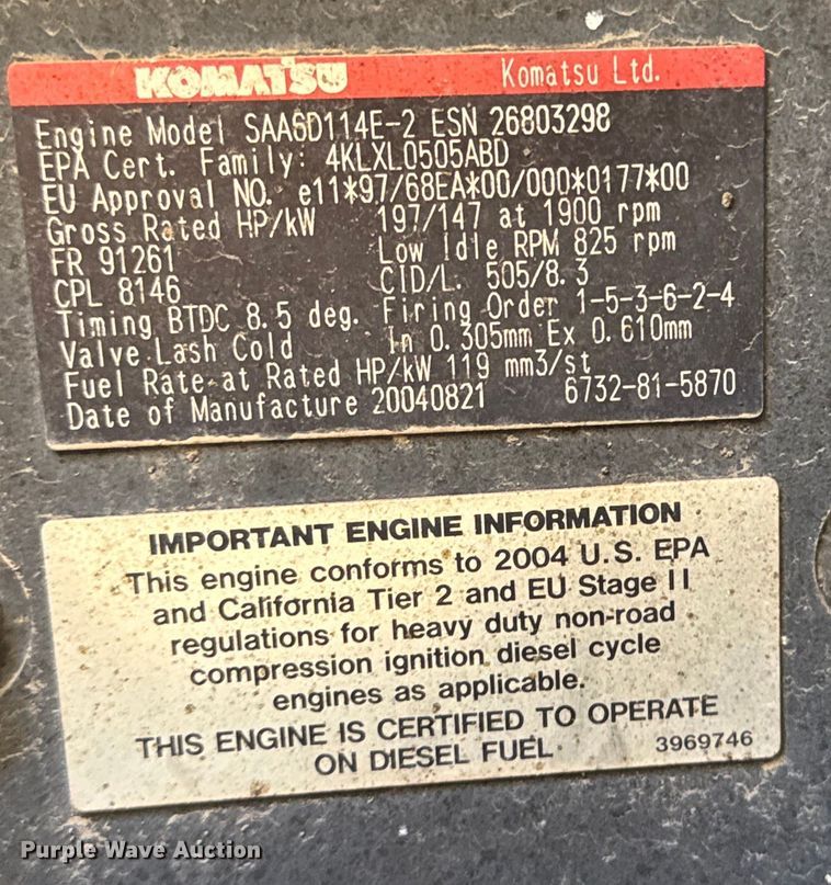 image for item DY0218 2005 Komatsu  GD655-3C motor grader