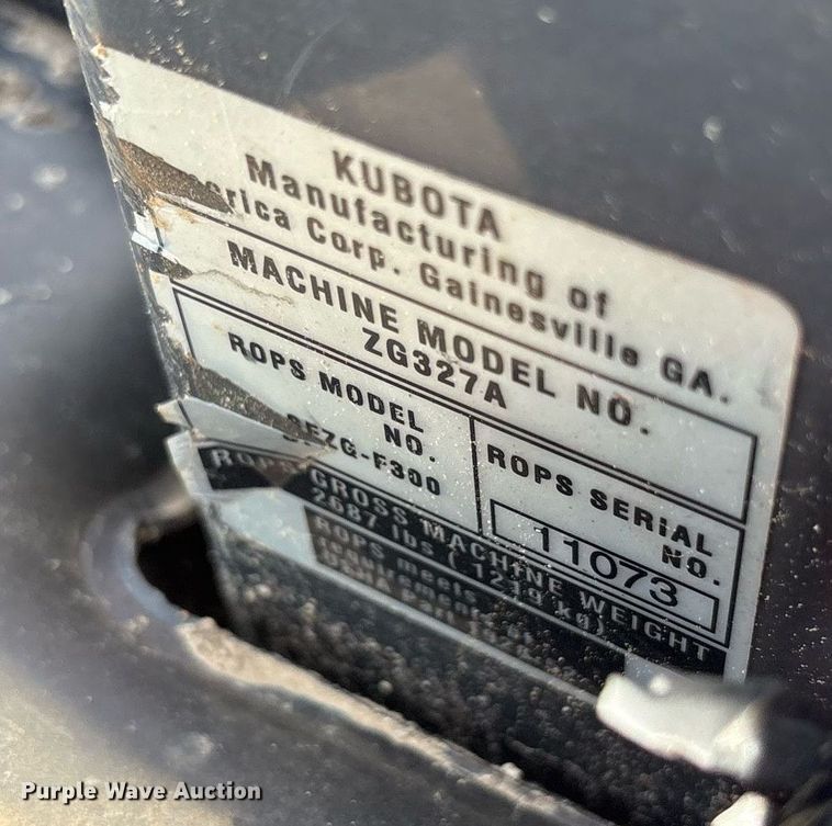 image for item DY0683 Kubota ZG327 ZTR lawn mower