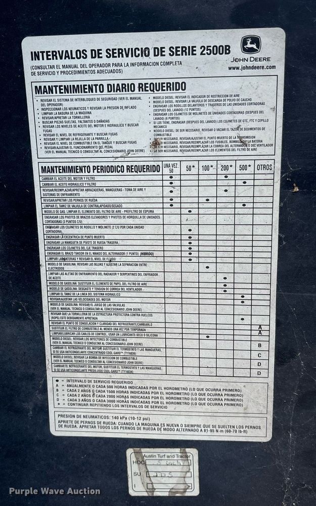 image for item DY0690 2010 John Deere 2500B reel mower