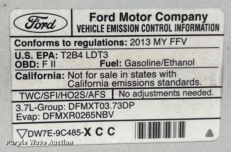 image for item DY0697 2013 Ford F150 pickup truck