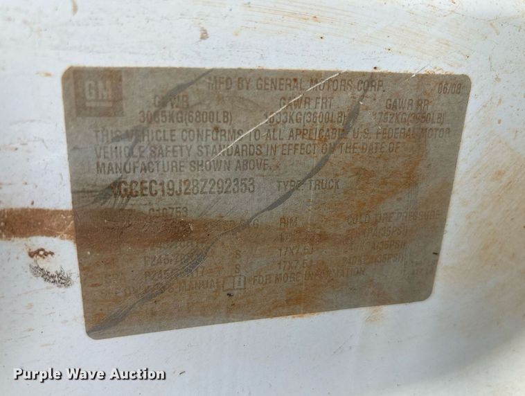 image for item DY2543 2008 Chevrolet Silverado 1500 Ext. Cab pickup truck