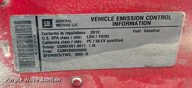 image for item DZ8558 2012 Chevrolet Sonic LT 