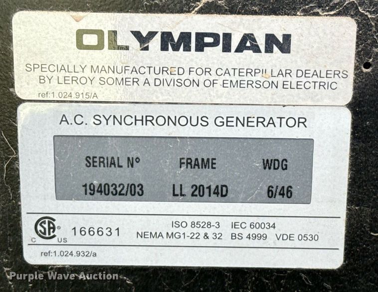 image for item DZ8560 Olympian G50F3 generator