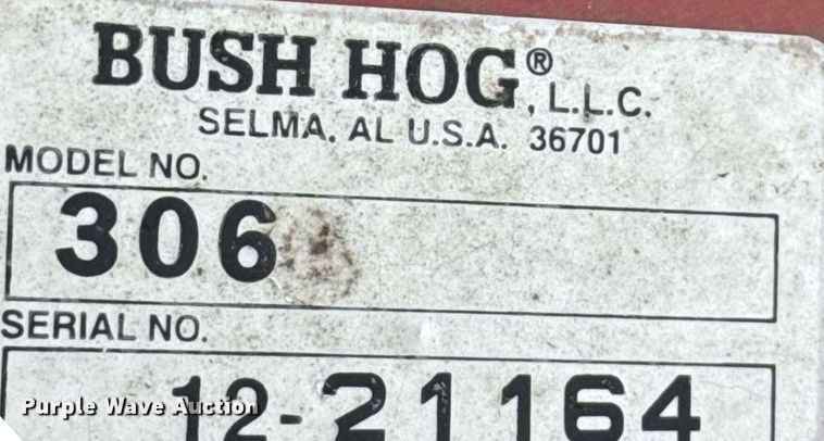 image for item DZ8576 Bush Hog 306 rotary mower