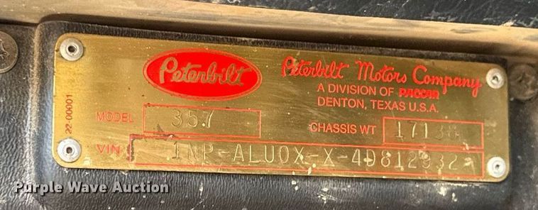 image for item EB2642 2004 Peterbilt 357 dump truck