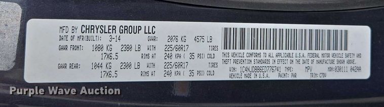 image for item ED2091 2014 Jeep Compass SUV