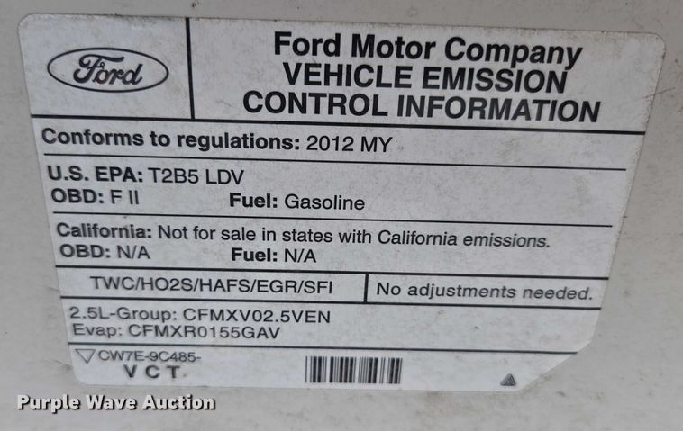 image for item ED2094 2012 Ford Fusion SE 