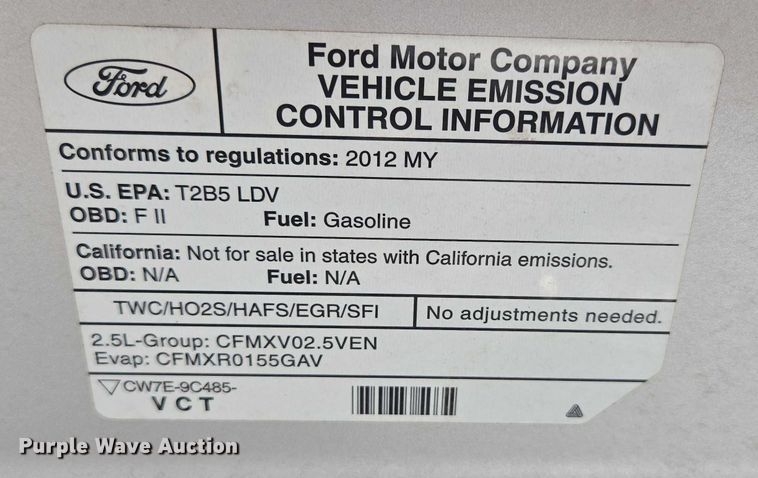 image for item ED2095 2012 Ford Fusion SE 
