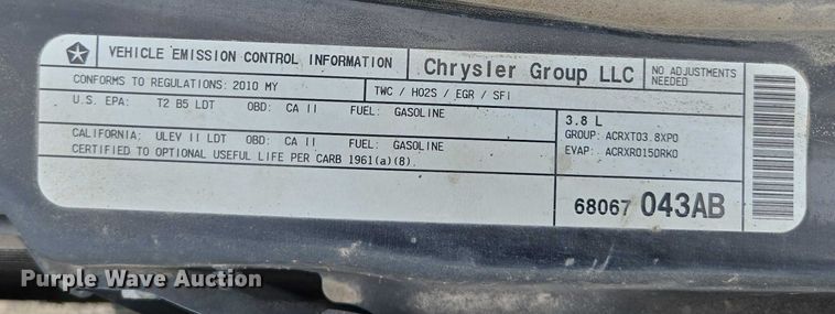 image for item ED2098 2010 Dodge Grand Caravan SXT van