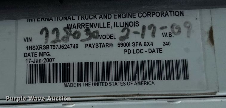 image for item ED4235 2007 International 5900i semi truck