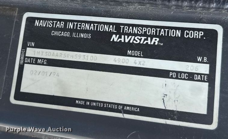 image for item ED4236 1994 International 4900 pumper fire truck