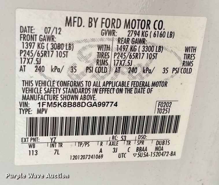 image for item ED4239 2013 Ford Explorer SUV