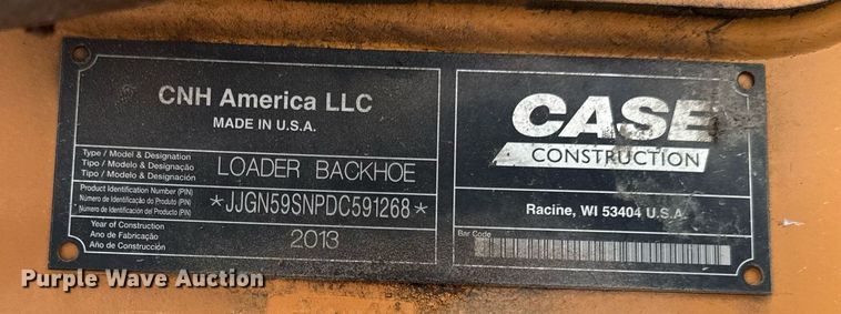 image for item ED4240 2013 Case 590 Super N backhoe
