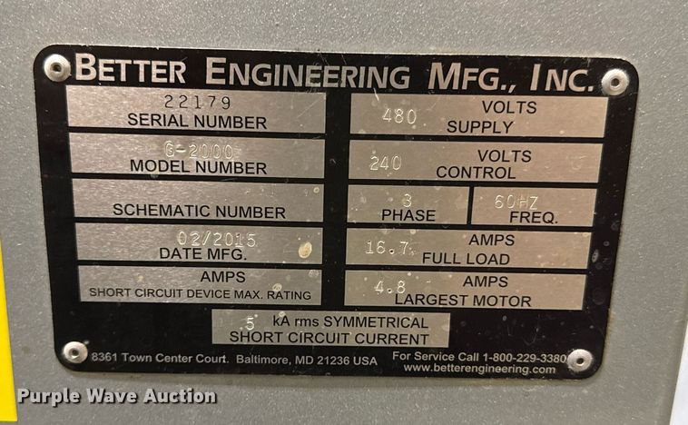 image for item ED4247 2015 Better Engineering G-2000 parts washer