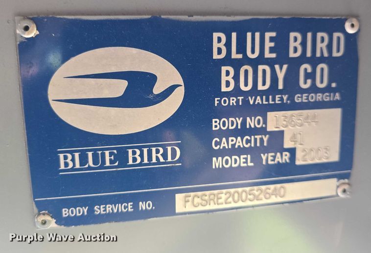 image for item EF3507 2003 Blue Bird All American coach bus