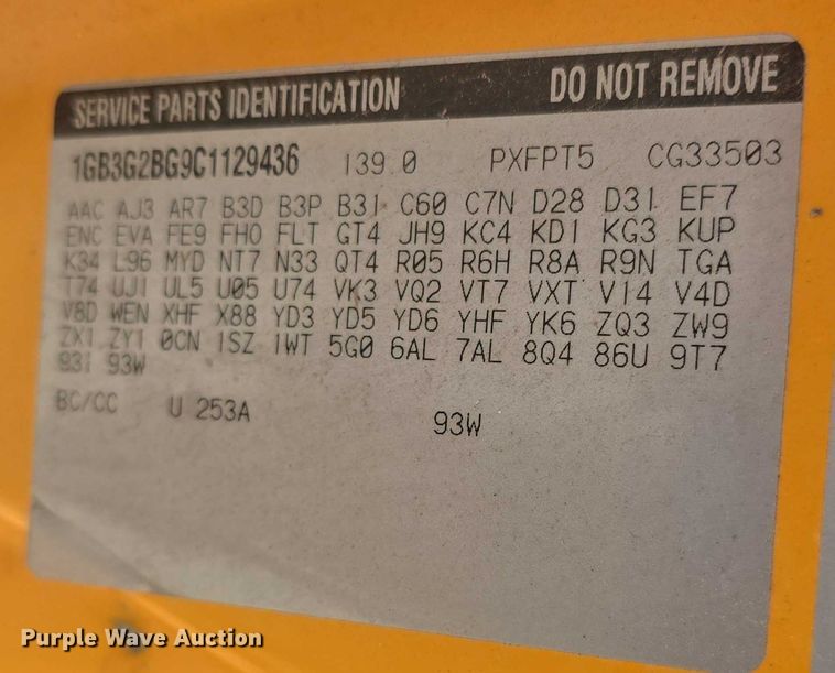 image for item EF3569 2012 Chevrolet Express school bus