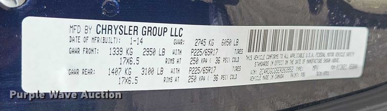 image for item EF3572 2014 Dodge Grand Caravan SXT van