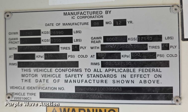 image for item EF3585 2013 International 3000 school bus