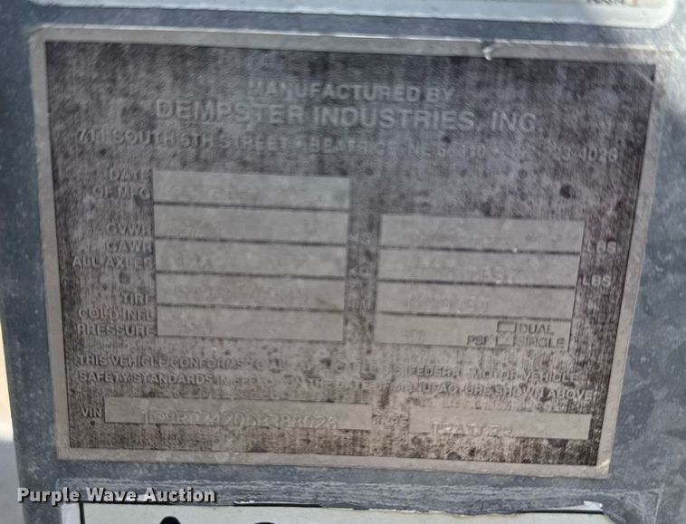 image for item EG6638 2005 AlleyCat RSWT300 recycling trailer