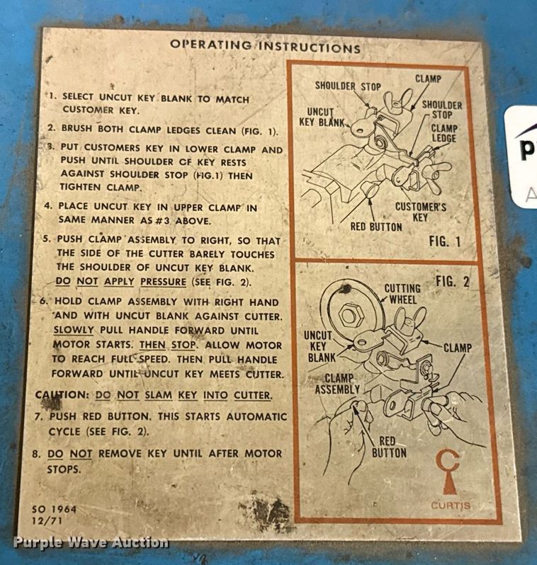 image for item EJ4730 Curtis key cutting machine