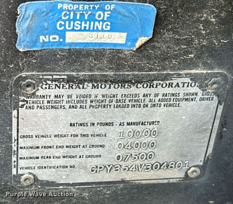 image for item EJ4741 1974 Chevrolet P Series  delivery truck