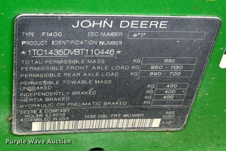image for item EJ4746 (4) John Deere lawn mowers