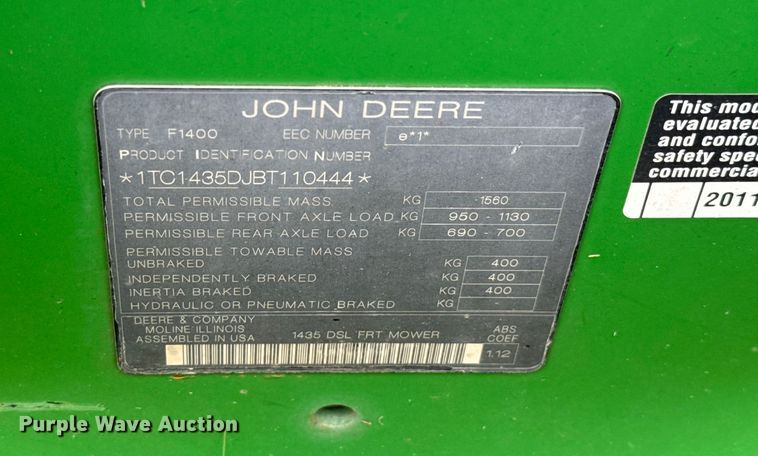 image for item EJ4746 (4) John Deere lawn mowers