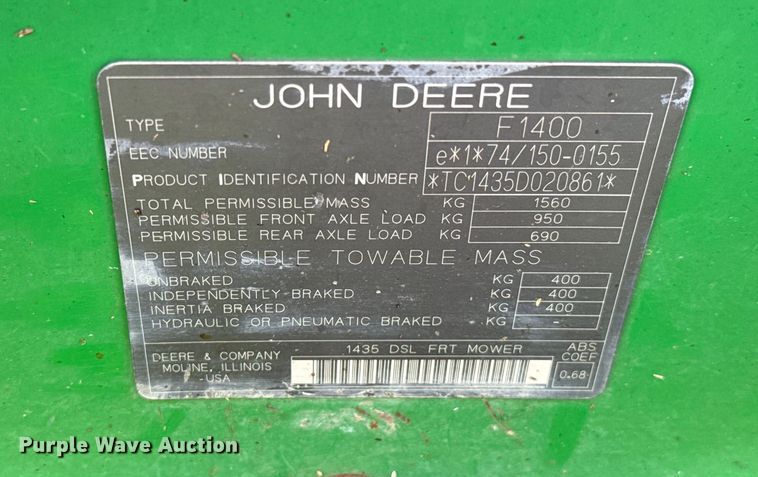 image for item EJ4746 (4) John Deere lawn mowers