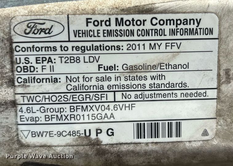 image for item EJ7590 2011 Ford Crown Victoria Police Interceptor 