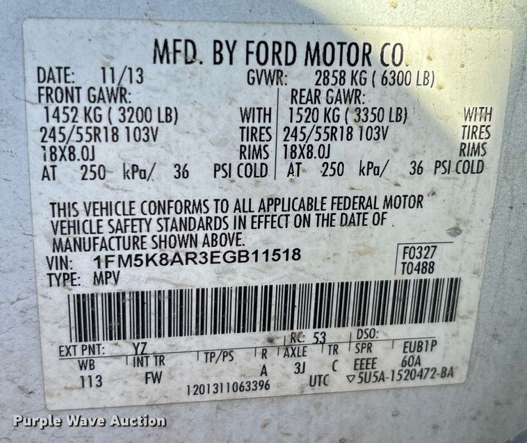 image for item EJ7591 2014 Ford Explorer Police interceptor SUV