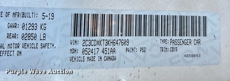 image for item EJ7593 2019 Dodge Charger Police  