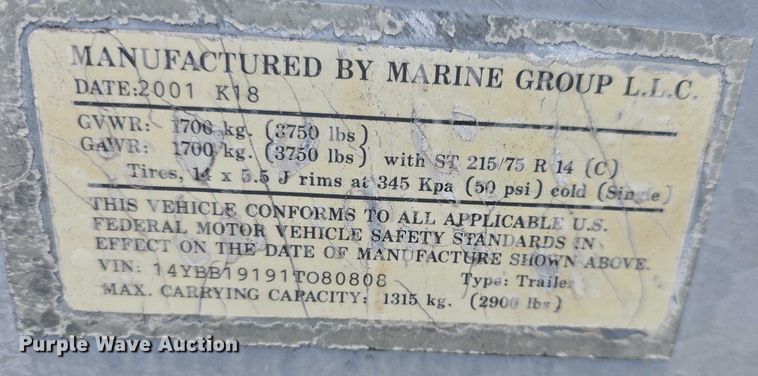 image for item EK5334 2001 Tracker Nitro 1800 boat