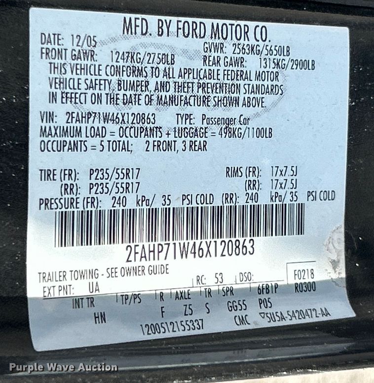 image for item EK8248 2006 Ford Crown Victoria Police Interceptor  