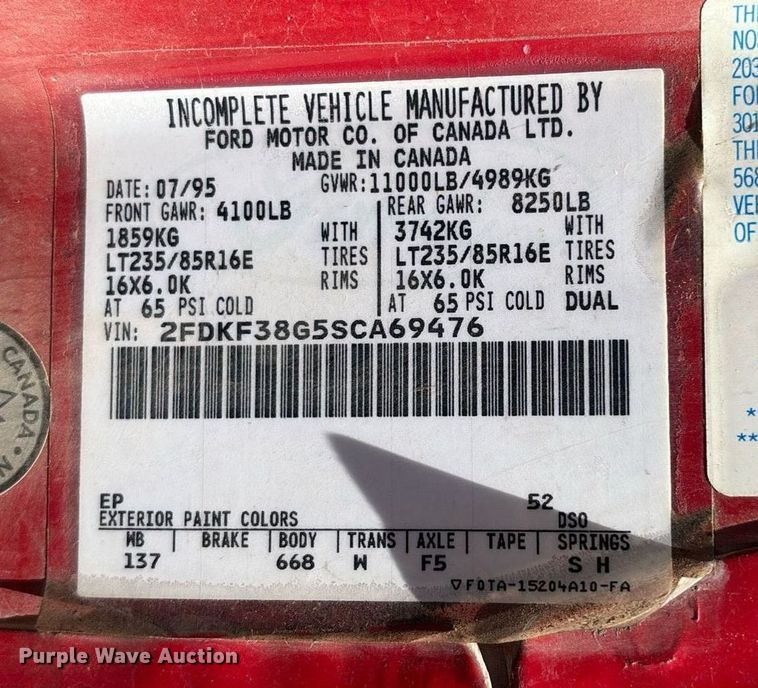 image for item EL2130 1995 Ford F350 XL brush fire truck