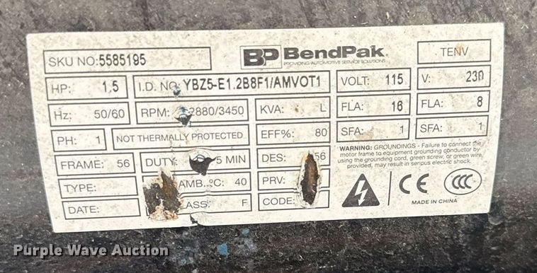 image for item EM2013 2012 Bendpak MD-6XP automotive lift