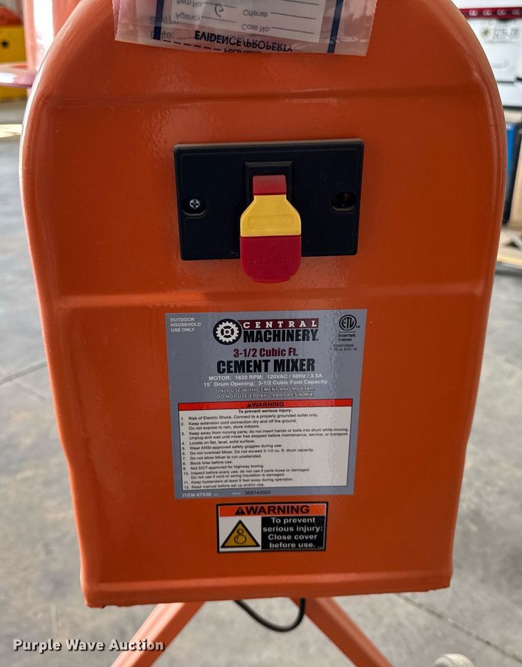 image for item EM2021 Central machinery concrete mixer