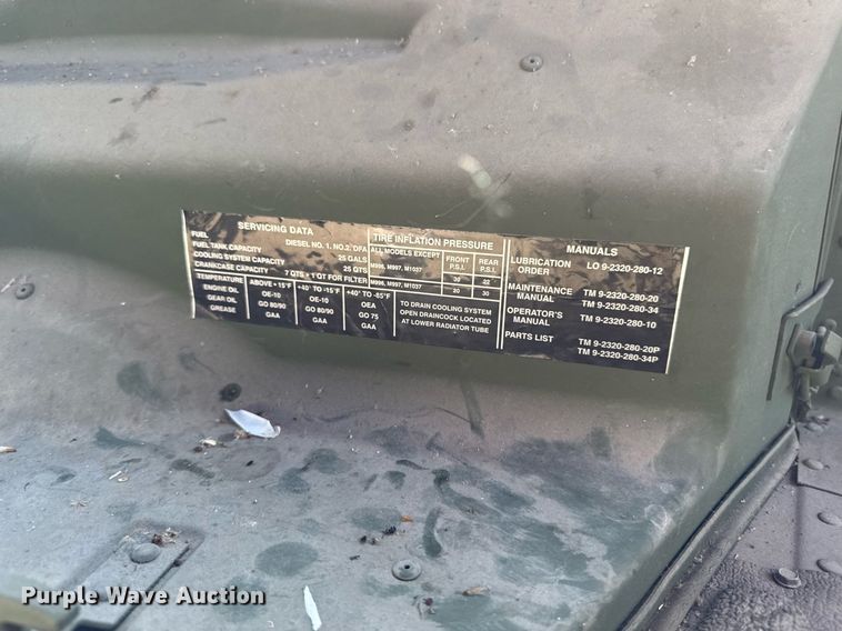 image for item EM2034 2011 AM General M998 SUV