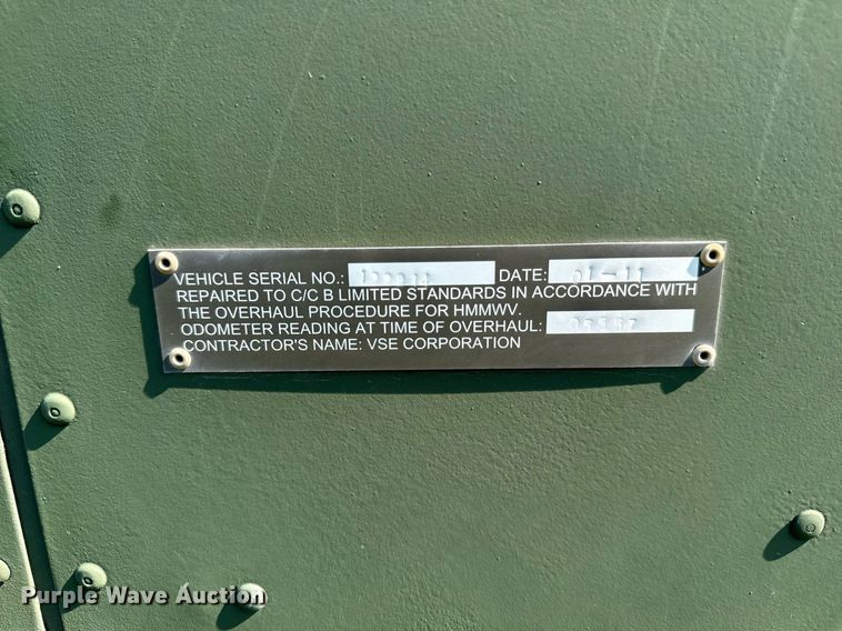 image for item EM2034 2011 AM General M998 SUV