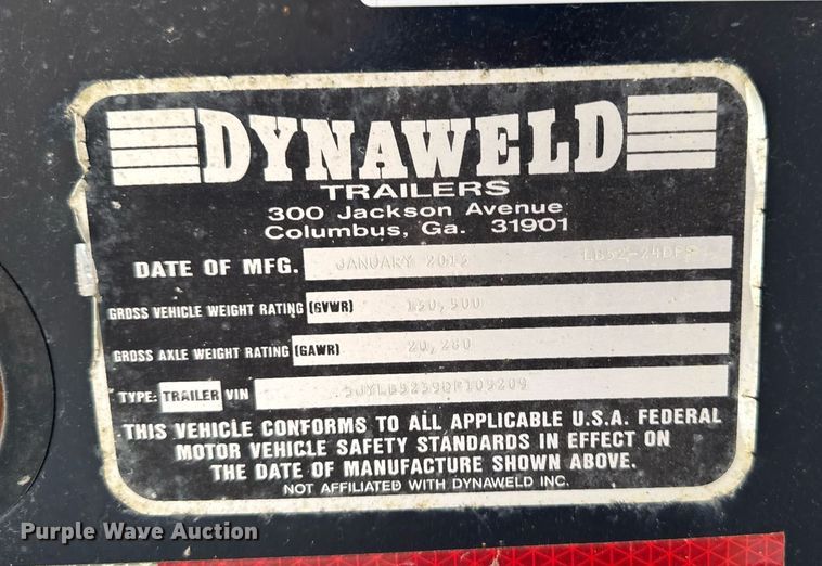 image for item EM2076 2013 Dynaweld LB52-24DPS lowboy equipment trailer