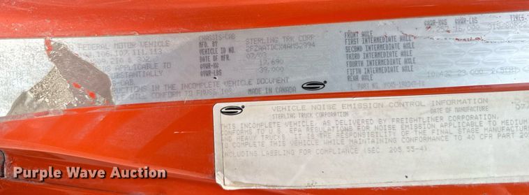 image for item EM2077 2004 Sterling Truck L7500 Series dump truck