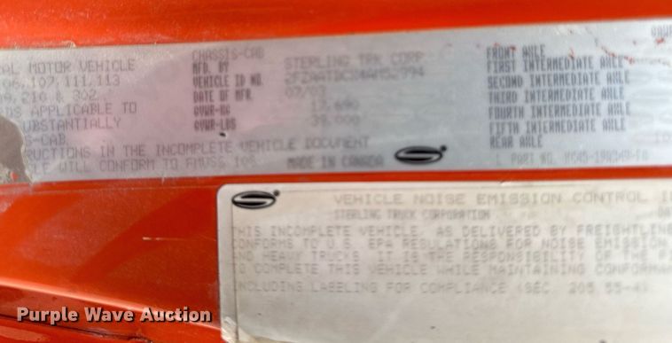 image for item EM2077 2004 Sterling Truck L7500 Series dump truck