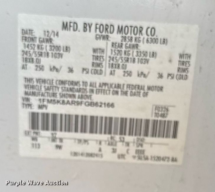 image for item EM2083 2015 Ford Explorer Police Interceptor SUV