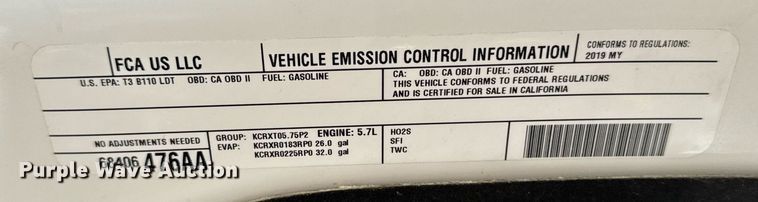 image for item EM2093 2019 Dodge Ram 1500 Crew Cab pickup truck