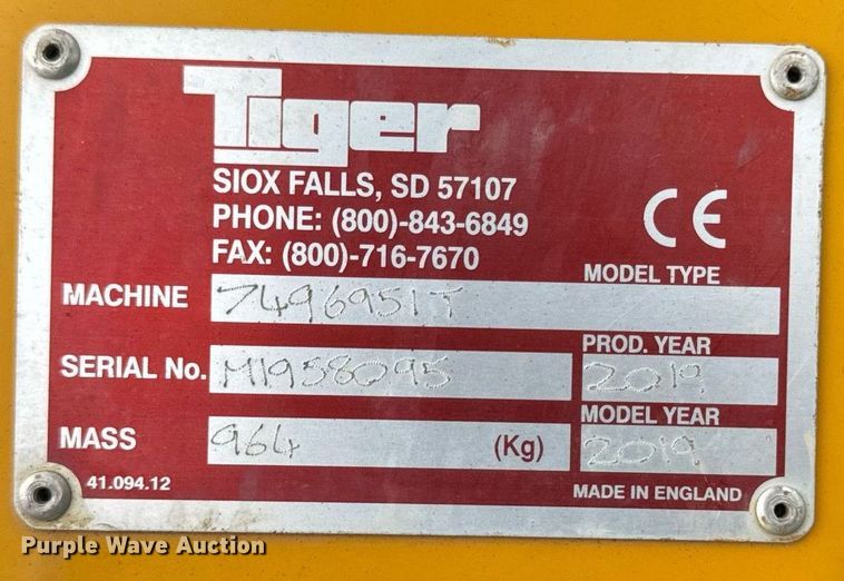image for item EM2100 2019 Tiger 7496951T side boom flail mower
