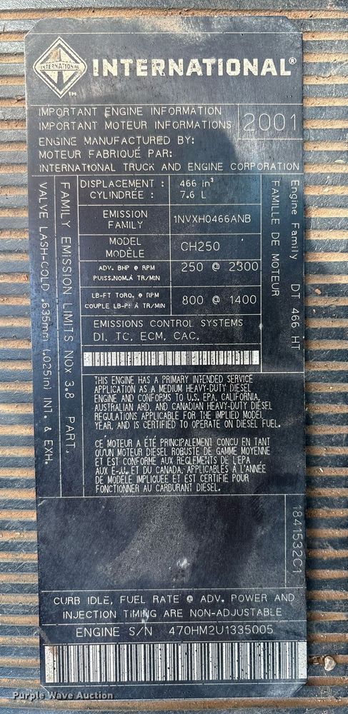 image for item EM2610 2002 International 4700 flatbed truck