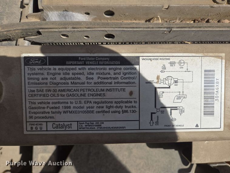 image for item EN3654 1998 Ford Ranger SuperCab pickup truck