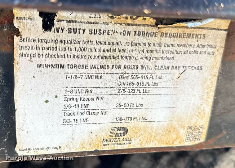 image for item EN4566 2016 Big Tex 22GN-25BK+5MR equipment trailer