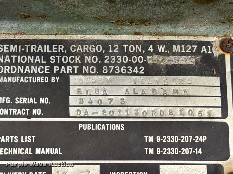 image for item EN4597 1957 Dorsey  flatbed trailer