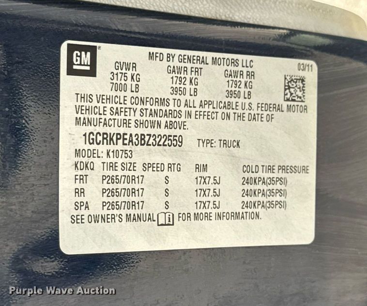 image for item EN4604 2011 Chevrolet  Silverado 1500 Ext. Cab pickup truck